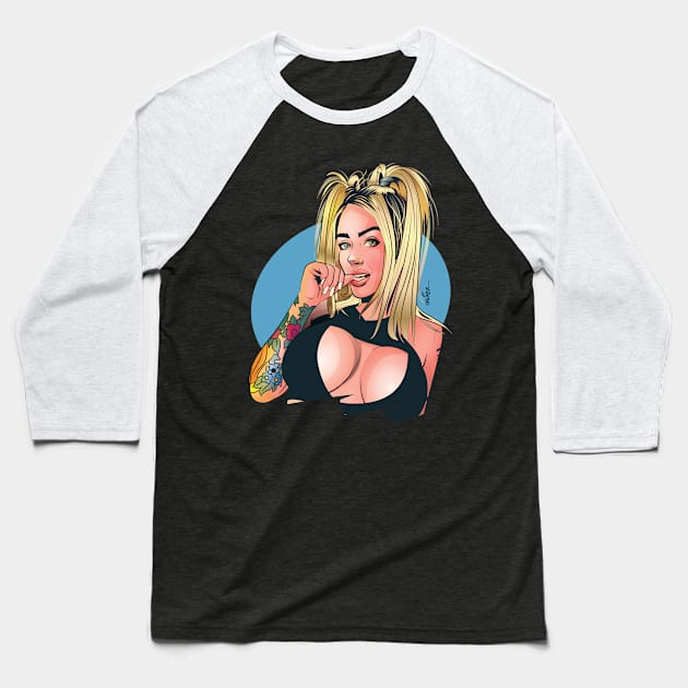 Sexy Blonde Baseball T-Shirt by Sauher